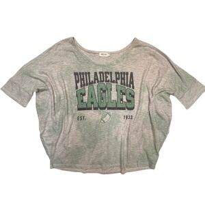 Philadelphia Eagles Women's Lightweight Scoop Neck Half Sleeve Sweater Size L